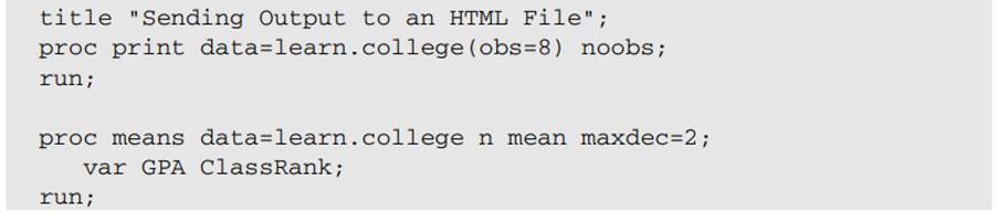 Run the following program, sending the output to an HTML file. Issue the appropriate commands to...