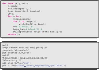 Let K be a kernel. We can obtain the predictive value [1, x]ß(x) for each x ? Rp using the ß(x) ?...-2