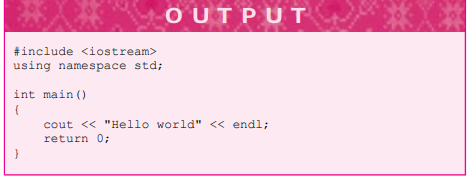 Write a program whose output is the text of hello.cpp, Program 2.1. Note that the output is a...