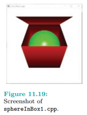 Run sphereInBox1.cpp. Press the up-down arrow keys to open or close the box. Figure 11.19 is a...