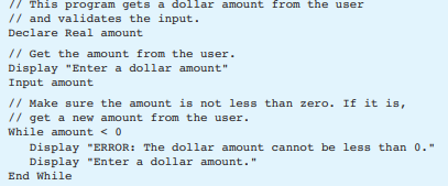 Why does the following pseudocode not perform as indicated in the comments?