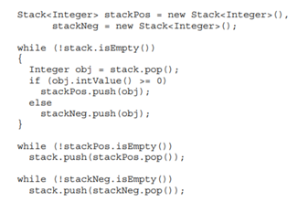 A Stack contains the values (top) –1 3 7 –2 4 –6 What is its content after the following code is...