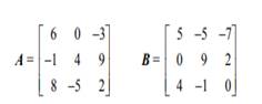 Suppose we are given the following square matrices: Representing each matrix as an array, carry out...