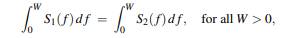 According to Example 10.24, the integral of the power spectral density over every frequency band...-1