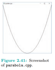 Run parabola.cpp. Press ‘+/-’ to increase/decrease the number of vertices of the approximating line...-3