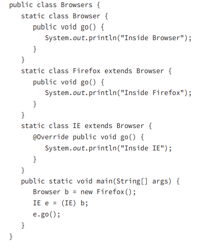 What is the result of the following code? A. Inside Browser B. Inside Firefox C. Inside IE D. The...