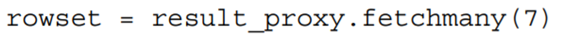 Consider the code What type of object is rowset? What is the significance of the 7? Give a...