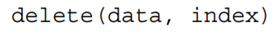 Write a function that returns a new list that contains the same elements as the list data except for...