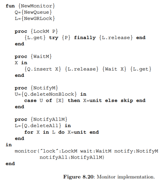 Monitors and conditions. Section 8.4.5 gives an alternative semantics for monitors in which there...-2