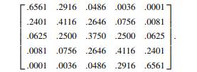 Find the left eigenvector corresponding to the largest eigenvalue of the matrix below using the...