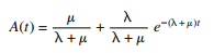 If we apply the MTTF formula to the A(t) function, what quantity do we get? Compute for problem 3.48...-1