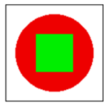 Suppose you would like a panel that displays a green square inside a red circle, as illustrated....-1