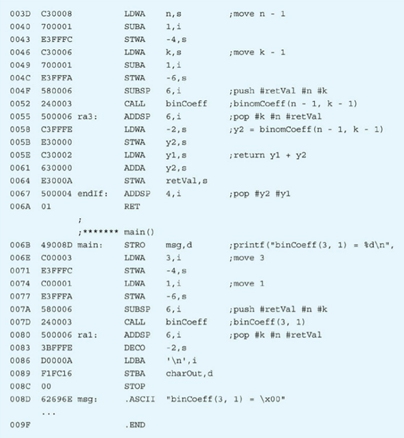 The recursive binomial coefficient function in Figure 6.25 can be simplified by omitting y1 and y2...-3