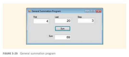 Write a general summation program that allows the user to determine where it will begin and end, and...