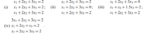 Determine whether each of the following SSLEs has a solution, a unique solution, or multiple...