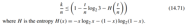 Prove that the asymptotic form for the quantum Hamming bound (14.61) is given by: