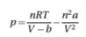 The van der Waals equation of state is a rather accurate approach for a material in gaseous phase:...