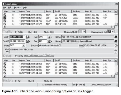 Use Link Logger to monitor Internet security and network traffic: ¦ Navigate to Chapter 4 of the...