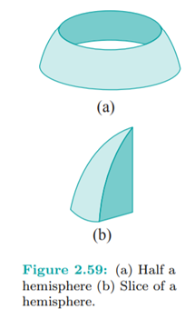 Modify hemisphere.cpp to draw: (a) the bottom half of a hemisphere (Figure 2.59(a)). (b) a 30? slice...