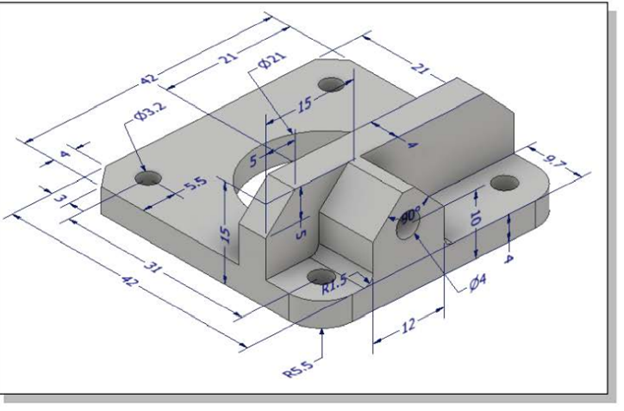 Extruder Base (Dimensions are in mm.)