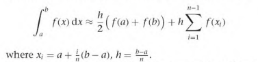 Compute n using the formula The integral can be approximated by using the composite trapezoidal...-2