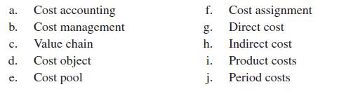 Matching Following are a number of key terms and concepts introduced in the chapter, along with a...-1