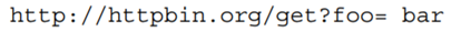 Attempt to navigate to a URL where we try and include a space after the = and before the bar of the...