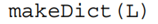 Write a function that creates a dictionary whose keys are the items of L and whose values are the...-1