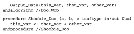 What is wrong with the use of data in the following nonsense algorithm? (Assume that the modules...-2