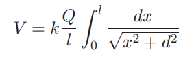 A rod of length l located along the x-axis has a uniform charge per unit length and a total charge...-1