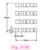 Draw the dialpad for a pushbutton telephone. Create one of the pushbuttons and use the ARRAY command...