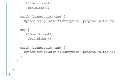 Rewrite the following program so that it uses try-with-resources to eliminate the calls to close( )....-2