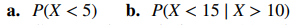 Suppose that has an exponential distribution with mean equal to 10. Determine the following: Suppose...-4