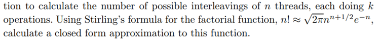 Number of interleavings.Generalize the argument used in the chapter introduce