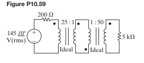 Find the average power delivered to the 5 k? resistor in the circuit of Fig. P10.59.