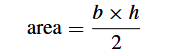 The area of a triangle can be computed using the following formula, where b is the length of the...-1