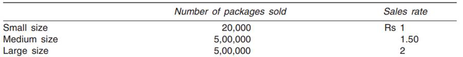 A manufacturing concern sells its sale product in three sizes of packages—small, medium, and...-1