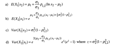 If (XI, X2) - ~ivariate log^( @I, p2 (01 0 2 , p1,2 1) mh~e 1L1 P2, 01 022, and p1,2 are defined in...