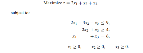 Solve the following problem using the two phases of the simplex method: Is the optimal solution...