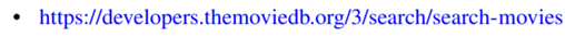 The reading mentions TMDB query parameters to search for different pages and languages. Please...