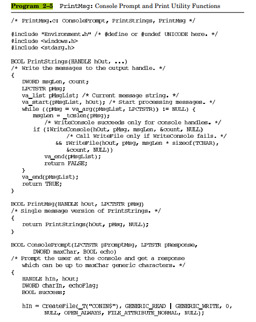 Test the (Program 2–5) function’s suppression of keyboard echo by using it to ask the user to enter...-1