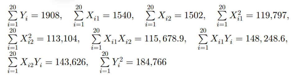 In Problem 4 find: (a) An estimate of the variance s2. (Hint: ˆs 2 = MSE = SSE/(n - 3).) (b) A 95%...-1