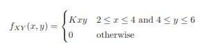 Let X and Y have the joint density function (a) Find K so that the given function is a valid pdf....