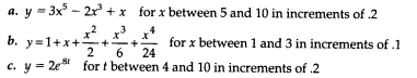 (Mathematical Functions) Modify Program 5-16 to produce a table of y values for the following: