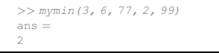 Write a function mymin that will receive any number of arguments and will return the minimum. For...