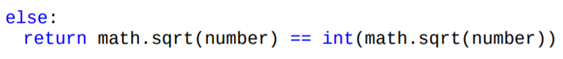 The following function returns a Boolean value indicating whether an integer number is a perfect...-2