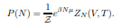 Show that the probability P(N) of finding a system in the T, V, µ ensemble with exactly N particles,...