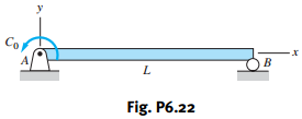 For the beam shown, derive the expressions for V and M, and draw the shear force and bending moment...