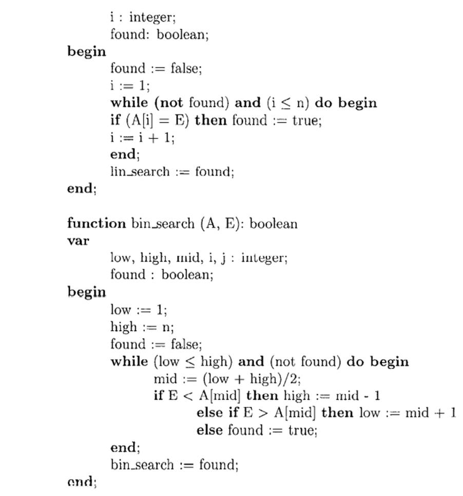 Consider the following two algorithms for searching an element ^ in a sorted array A, which contains...-2