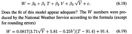 Wind Chill Factor: Table 6.18 gives the effective temperatures (W), which are due to the wind chill...-1